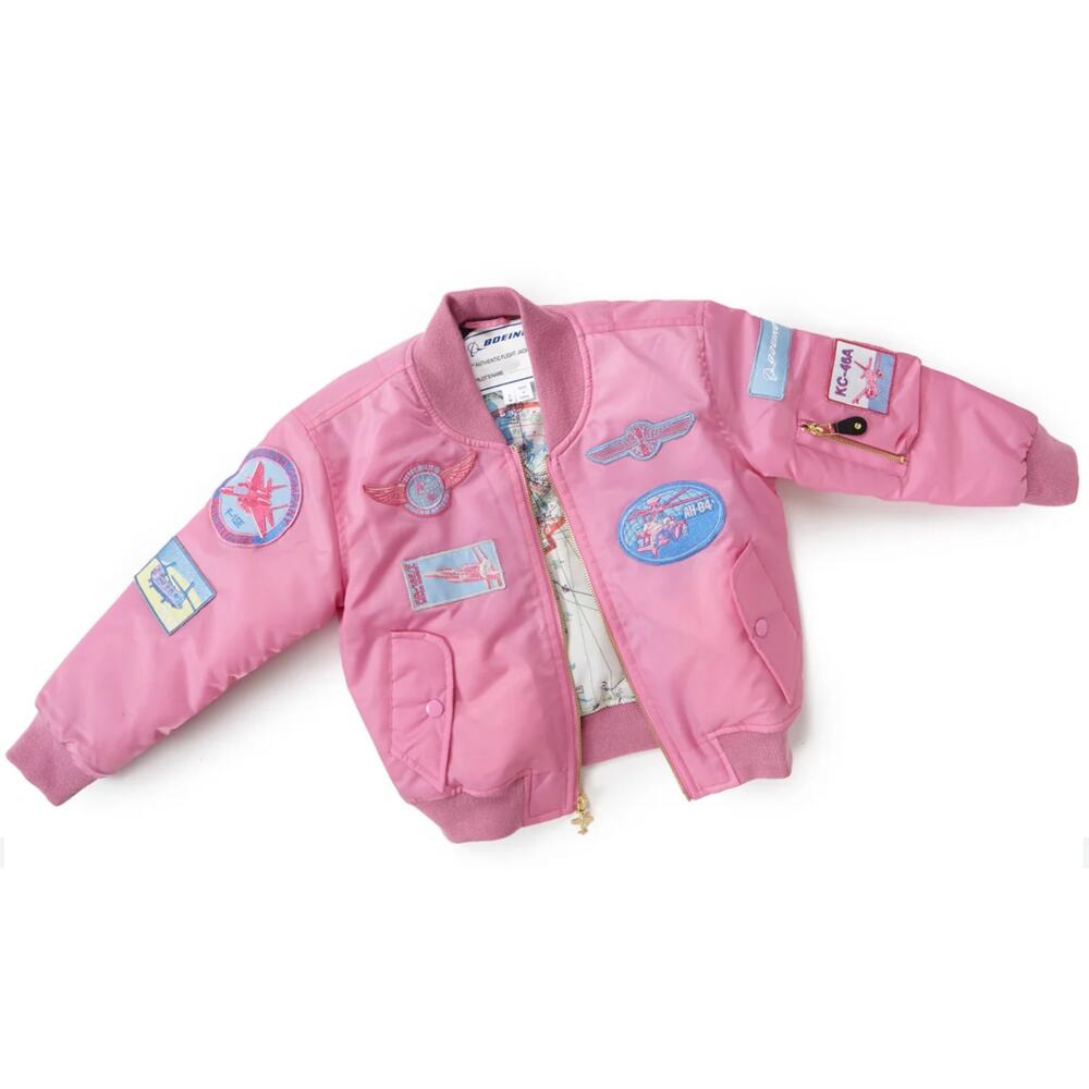 Boeing Kids' Pink Aviator Jacket Toddler Girls Size 3T